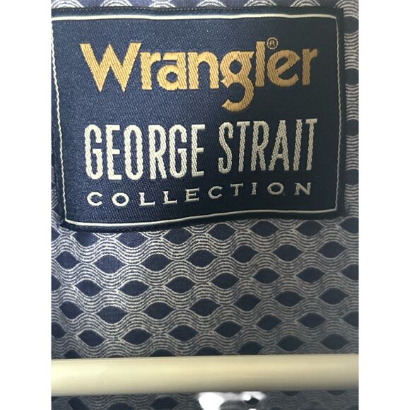 George Strait Collection Wrangler Men size XXL/T Button Down Long‎ Sleeve Blue s - Picture 4 of 5